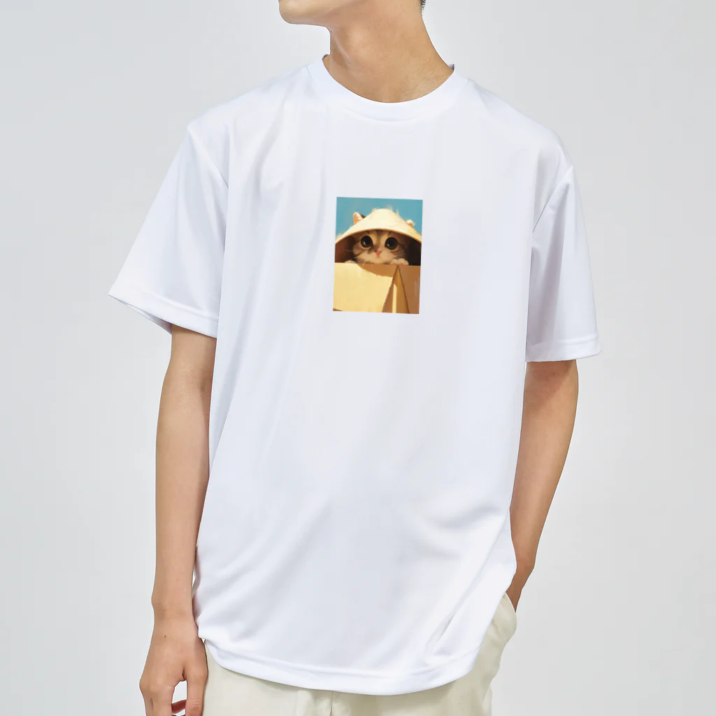 AQUAMETAVERSEの箱からのぞいている子猫　ラフルール　1859 Dry T-Shirt