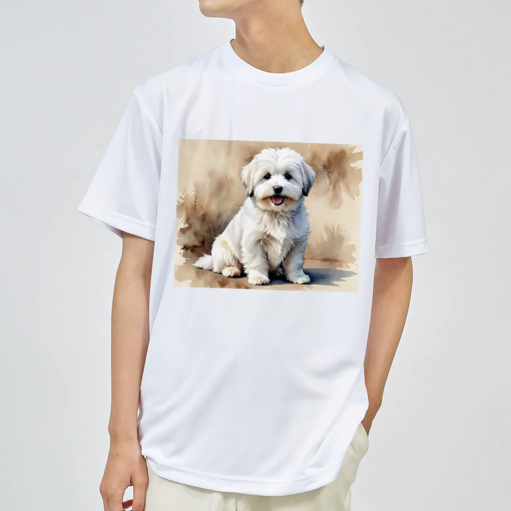 Animal Illustration shopのコトン・ド・テュレアール　Coton de Tulear　水彩画風 ドライTシャツ