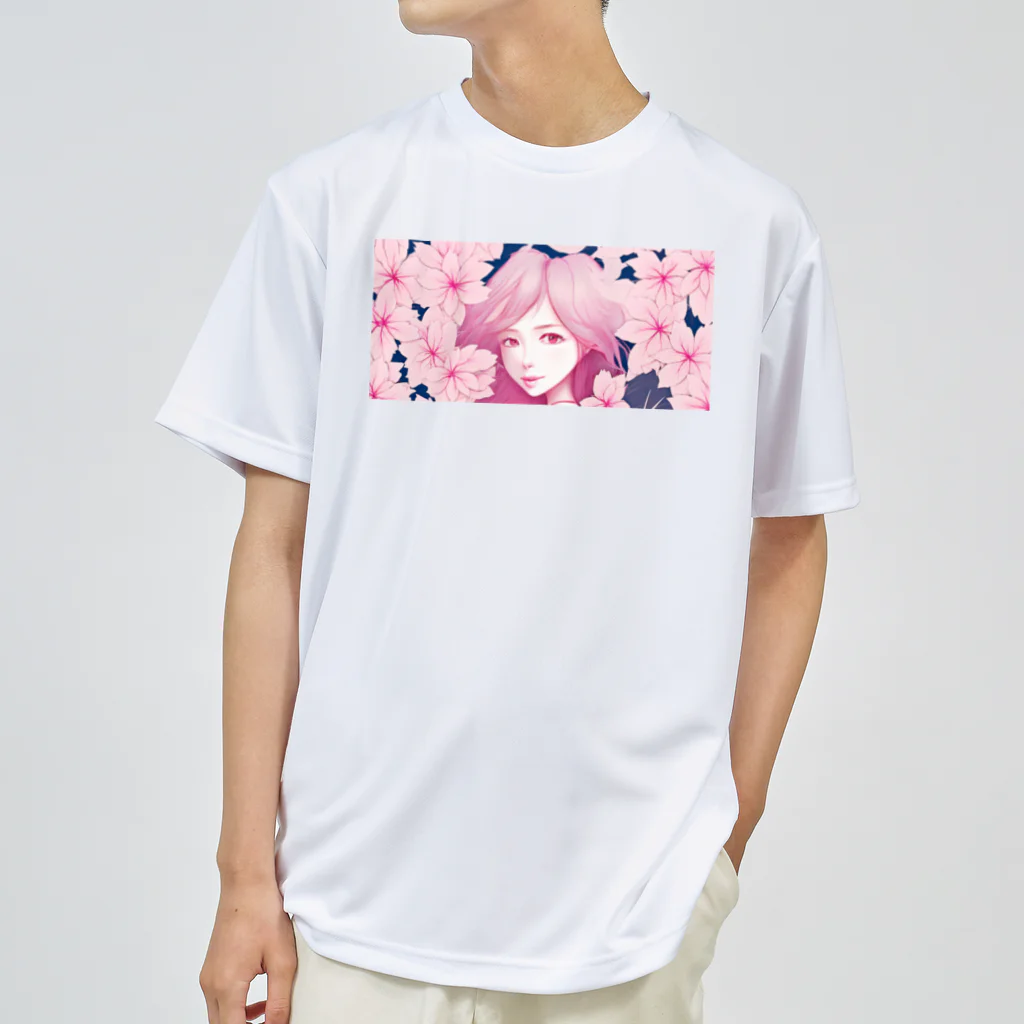 taturou-11777の桜と少女 ドライTシャツ