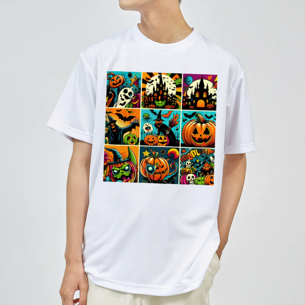 momonekokoのポップなハロウィン ドライTシャツ