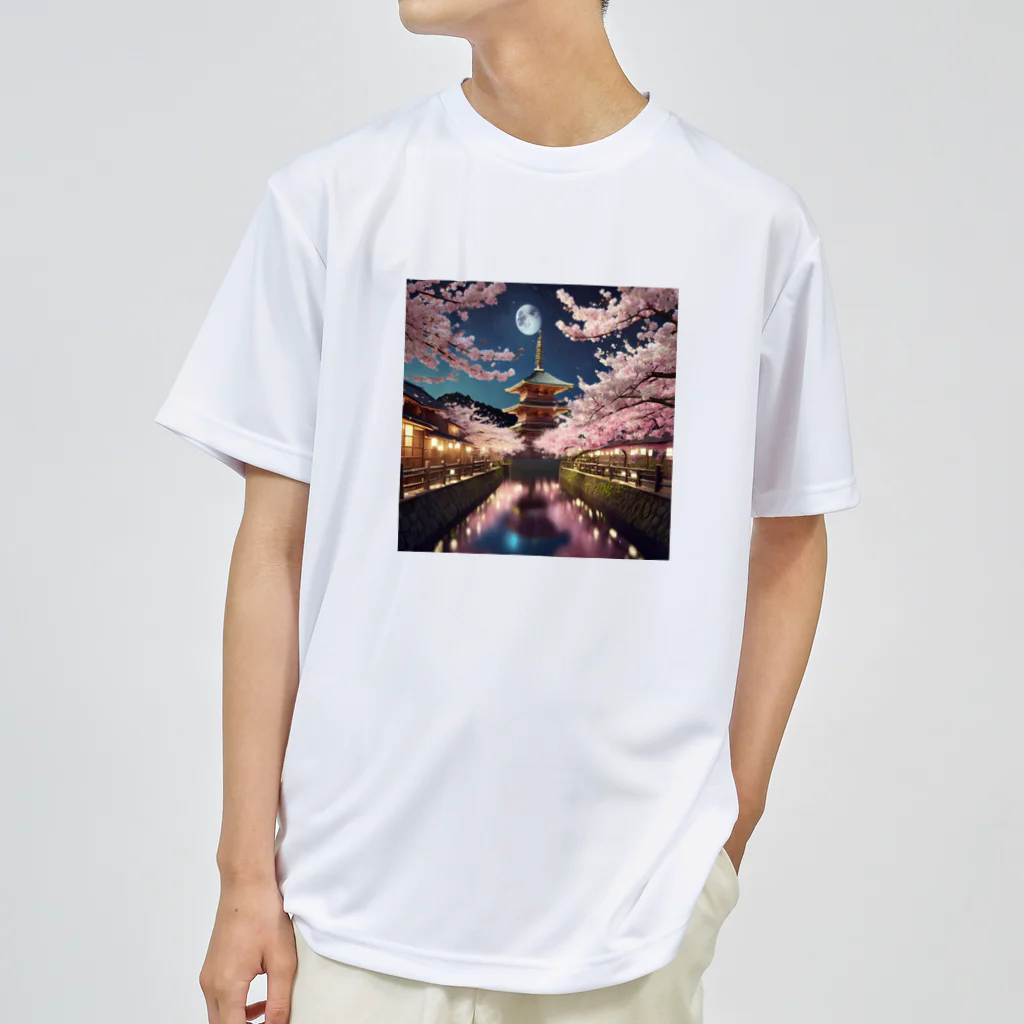chan-takehaniの 月明かりの下の桜 Dry T-Shirt