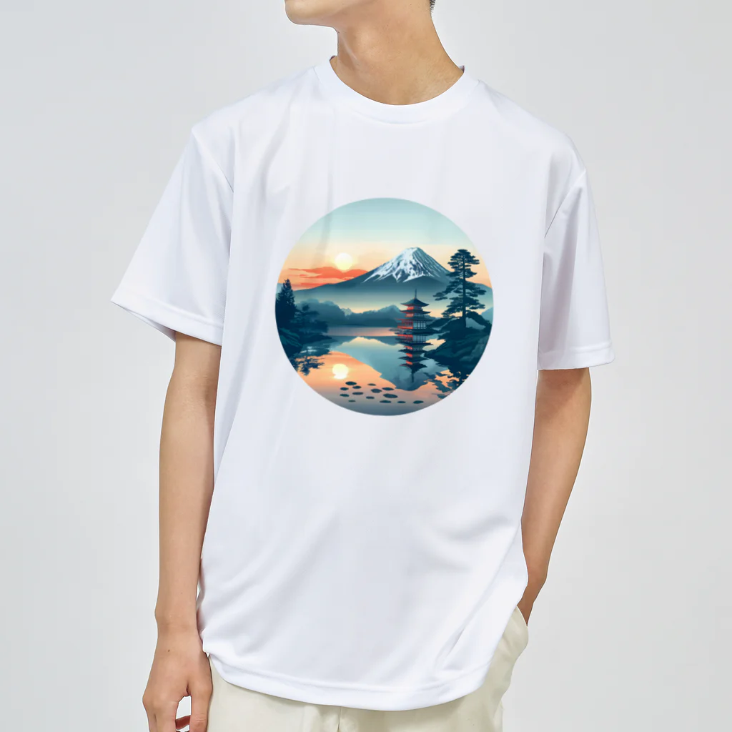 Stylo Tee Shopの和風お寺の景色 ドライTシャツ