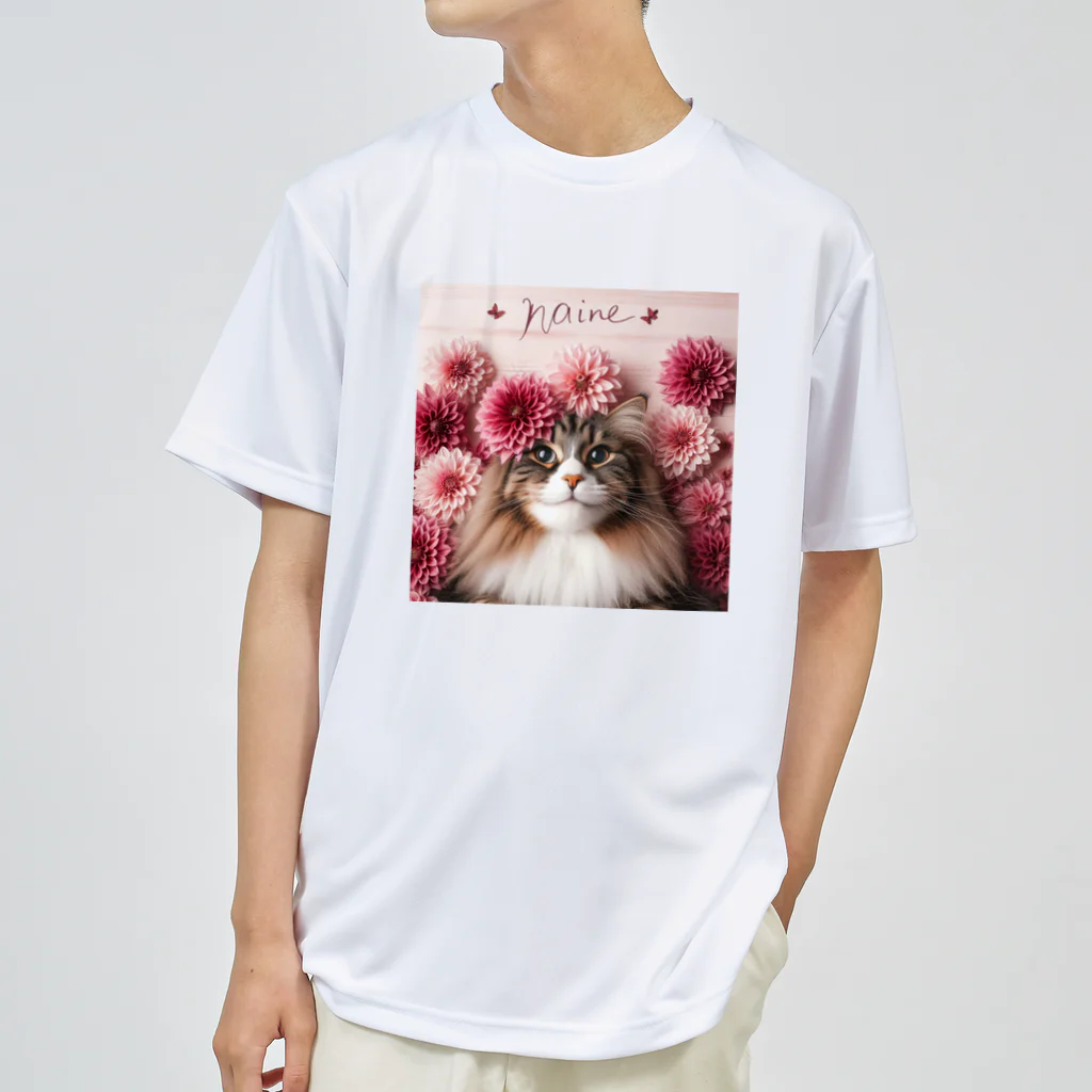 Y m @Y's shopの猫とダリア Dry T-Shirt