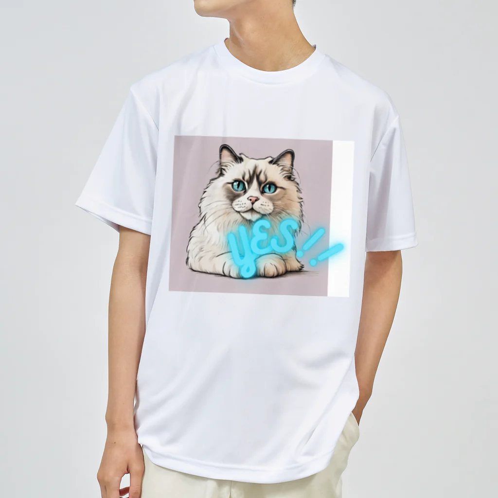 yae_8の猫　YES！！　おしゃれで前向きっぽい日常アイテム ドライTシャツ