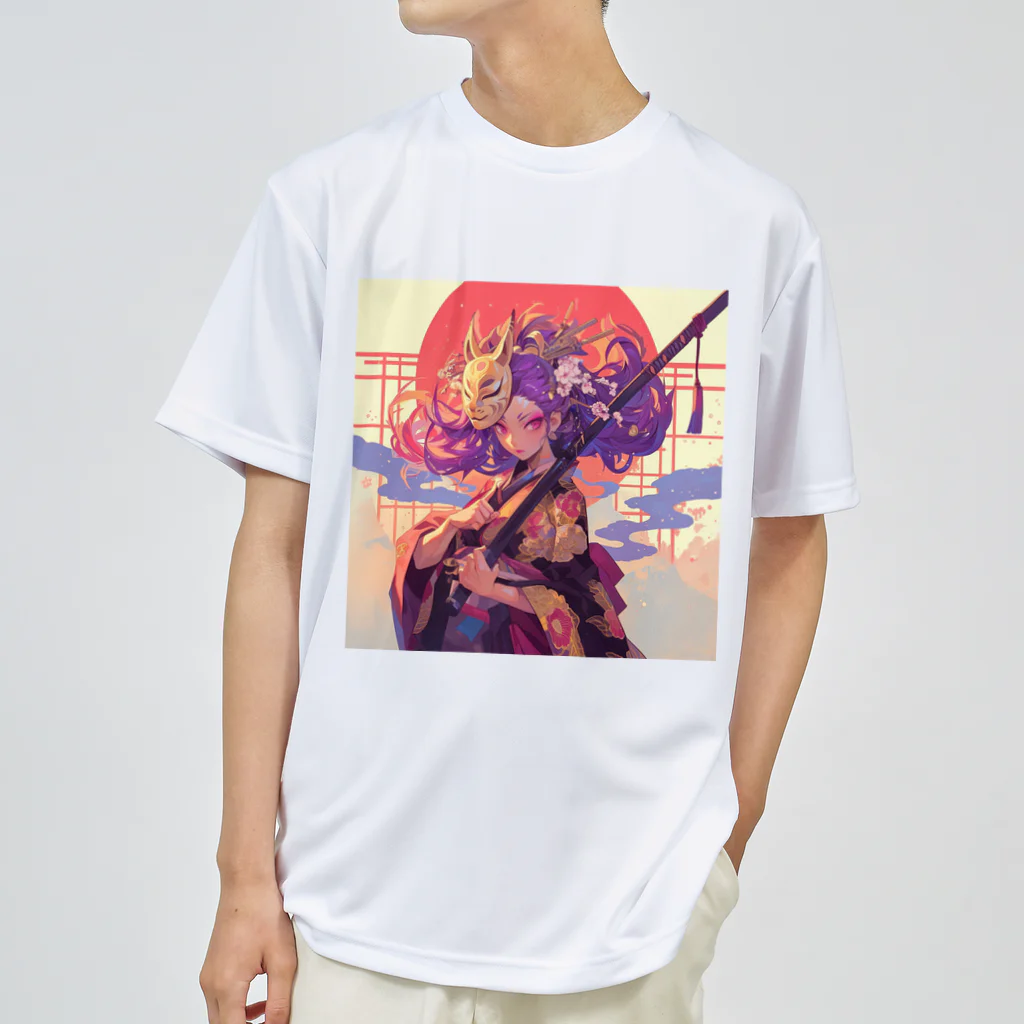 AQUAMETAVERSEの夕焼けに舞う、仮面の戦姫 Marsa 106 ドライTシャツ