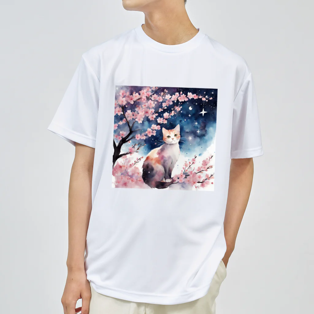 星降る夜にのsakura cat1 Dry T-Shirt