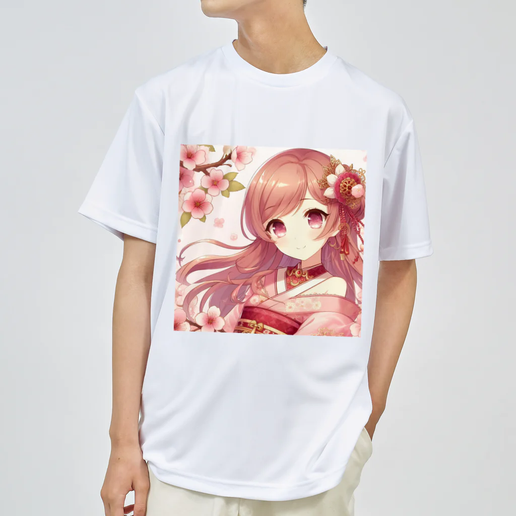 Japan-sakuraの桜の乙姫 ドライTシャツ