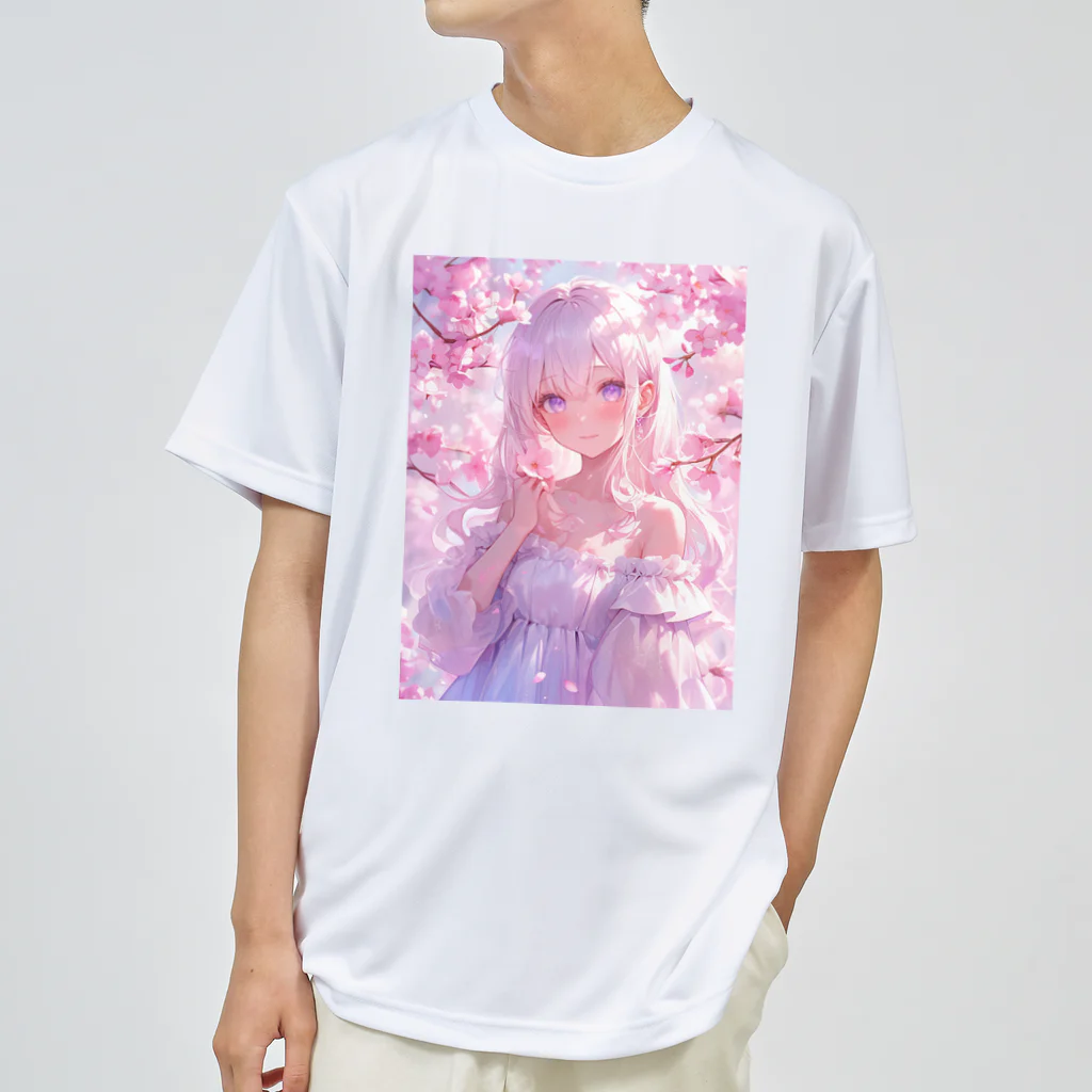 AQUAMETAVERSEの桜の下の少女幸せいっぱい　なでしこ1478 ドライTシャツ