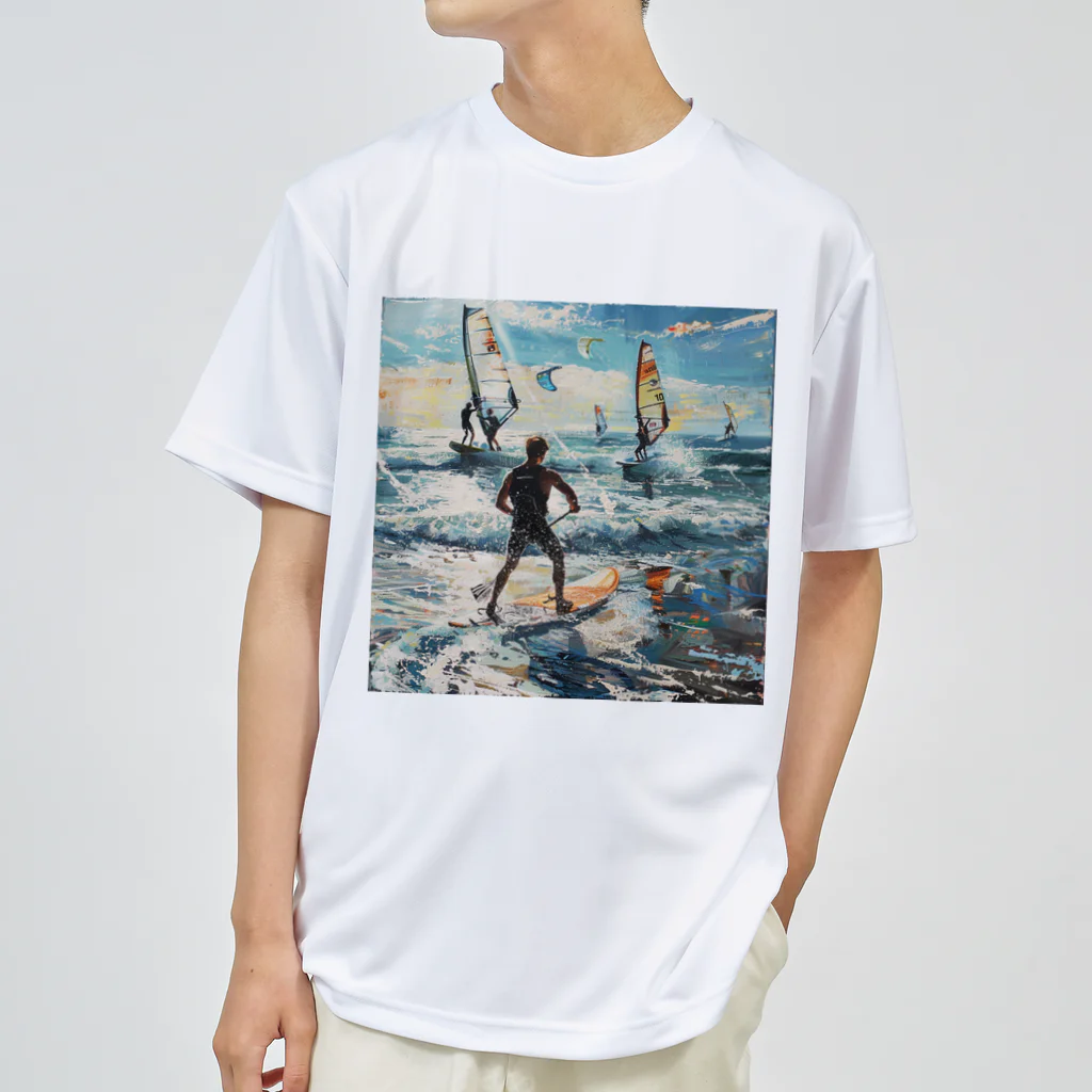 AQUAMETAVERSEのsupとwindsurfingレース　エンジェル717 2065 ドライTシャツ