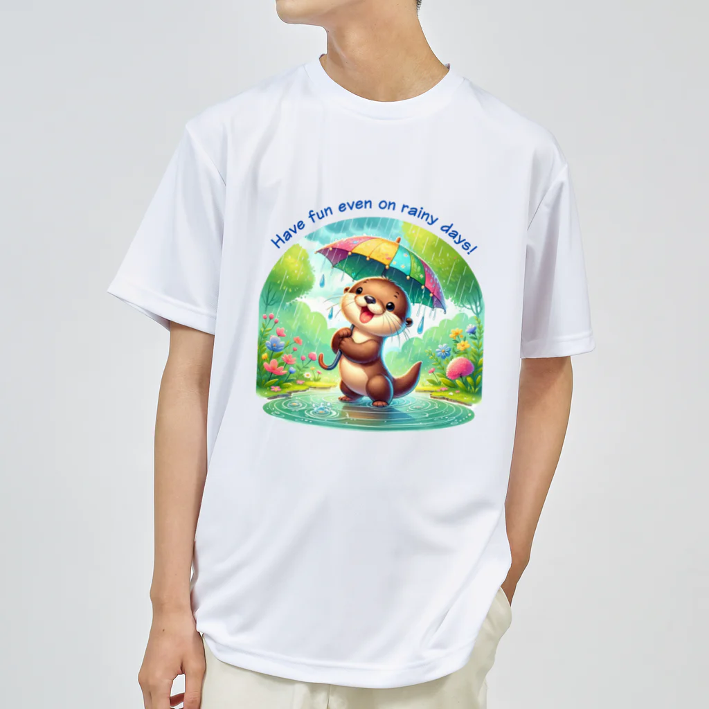 dreamy-designの雨の日のお散歩　カワウソくん Dry T-Shirt