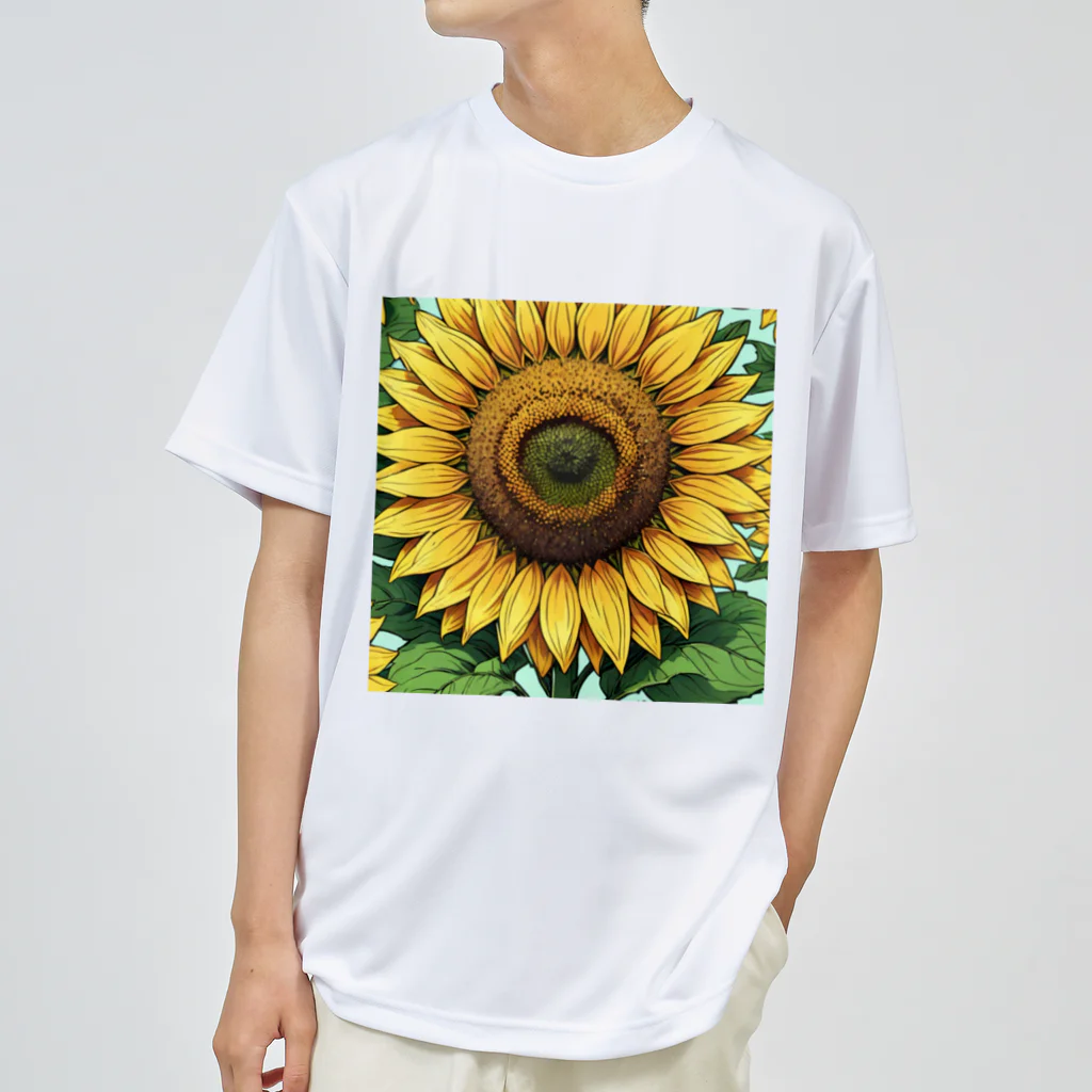 LOGOstylesのパステルカラーで描かれたかわいらしいヒマワリ Dry T-Shirt