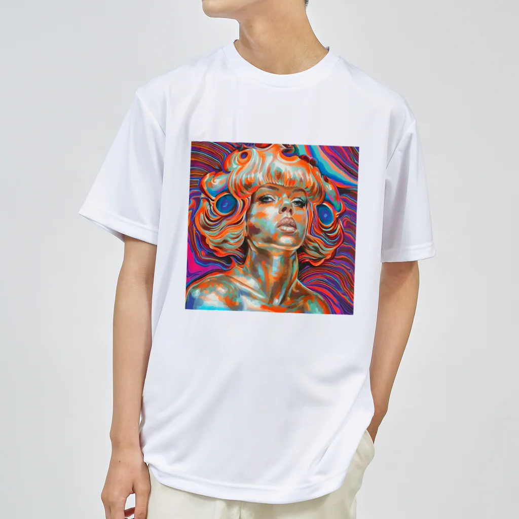 ヲシラリカの現代アート　女性　油絵　カラフル Dry T-Shirt