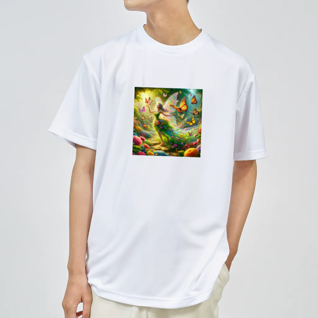 yukie8139の妖精と蝶々 ドライTシャツ