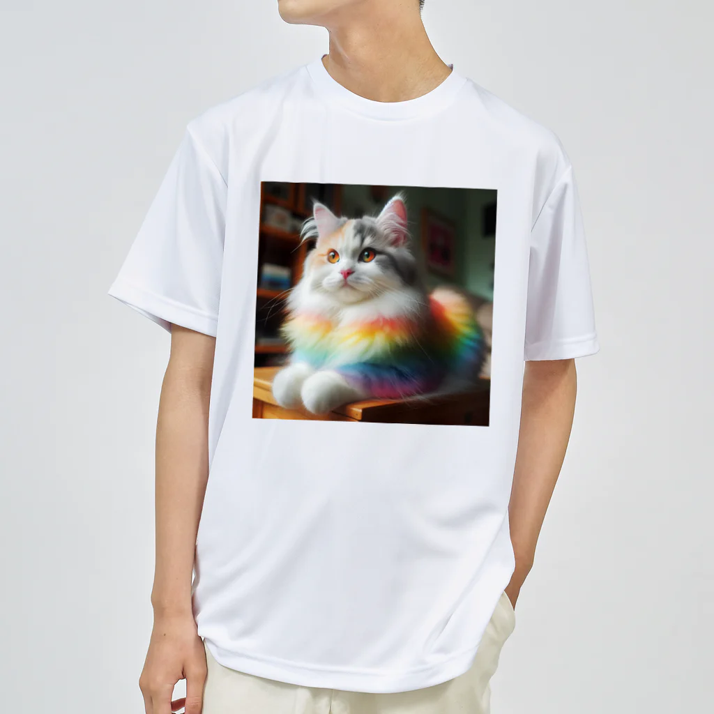 Creation CATの虹色CAT ドライTシャツ