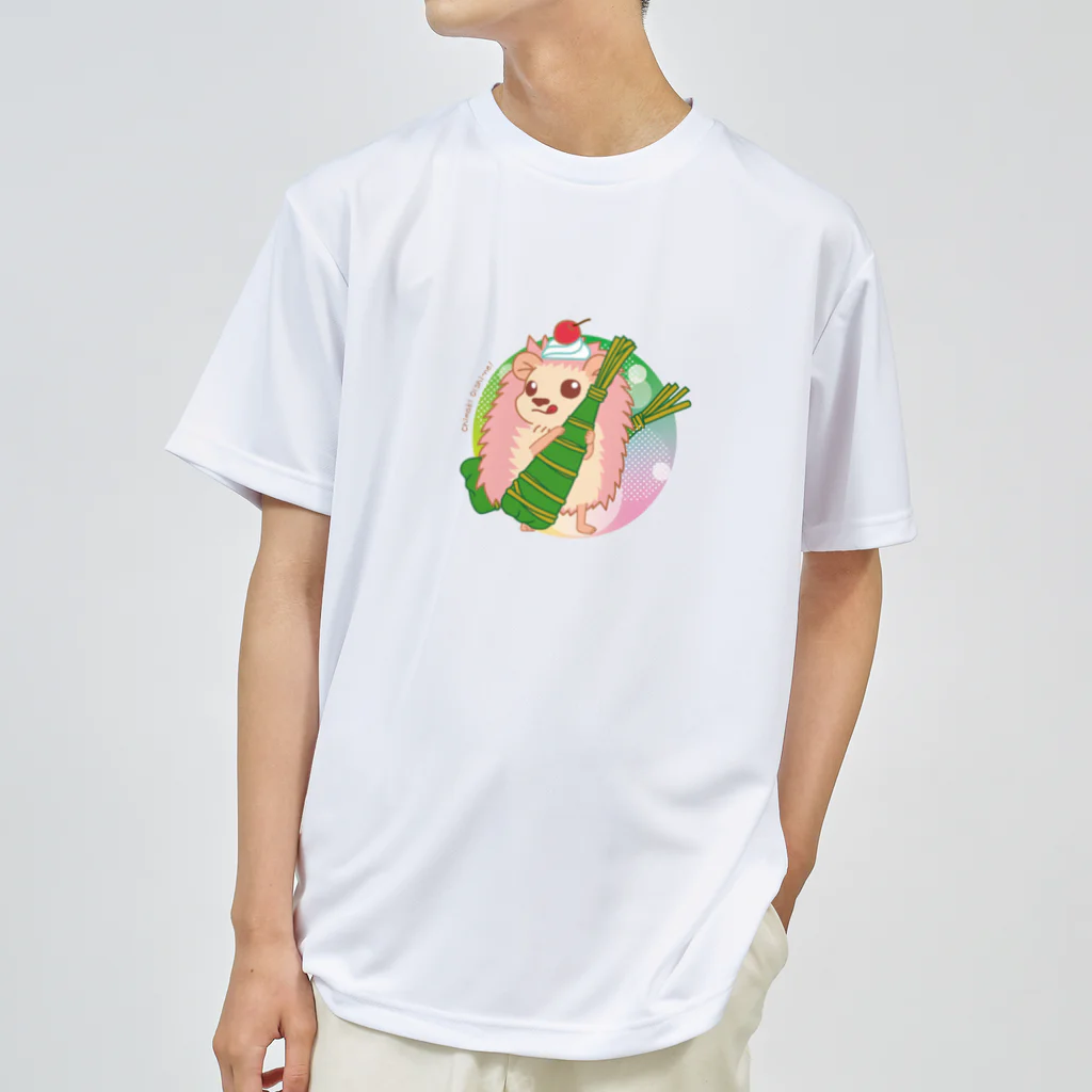 さちあきのおみせの季節のちまきハリネズミ ドライTシャツ