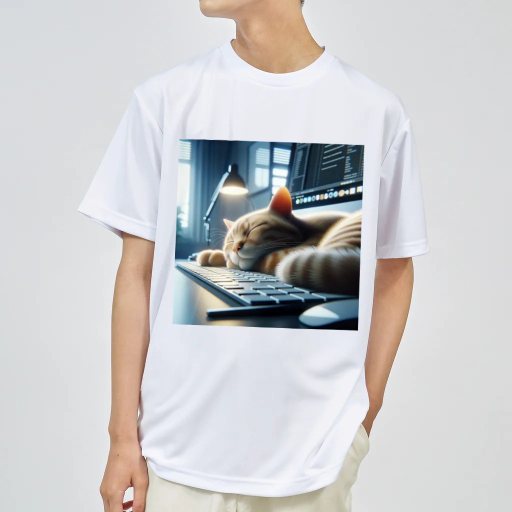 kana-catのハッキングにゃんこ ドライTシャツ