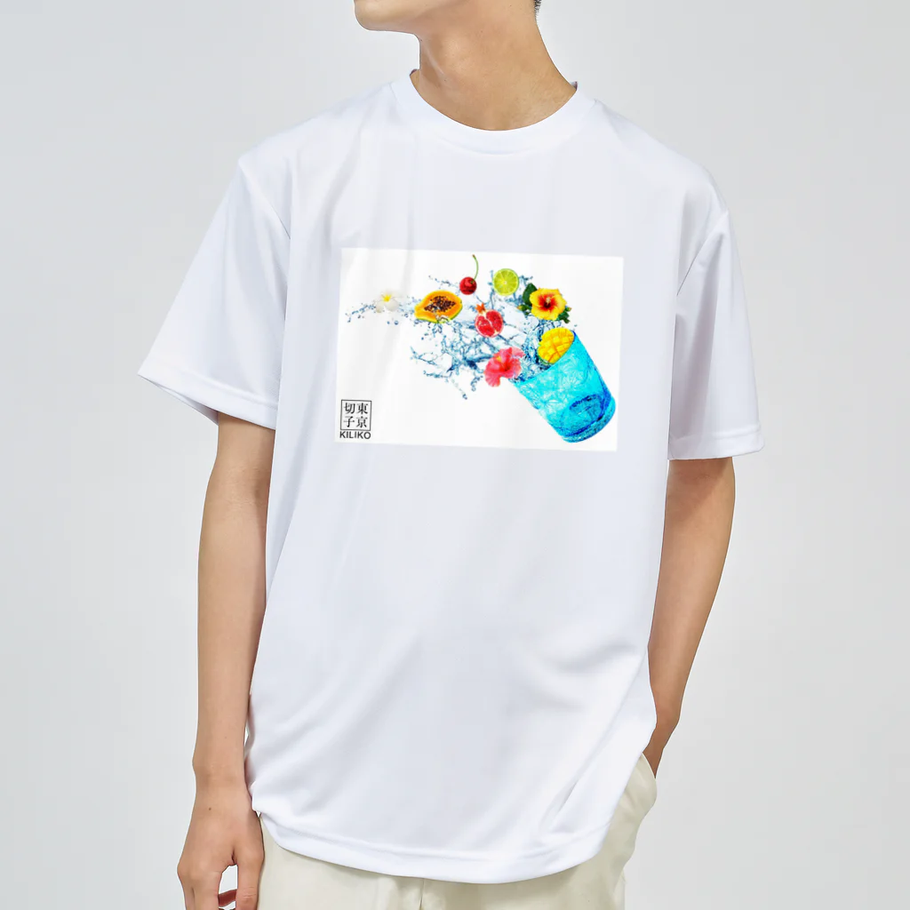 KILIKOStudiosの琉球ガラス　青 Dry T-Shirt