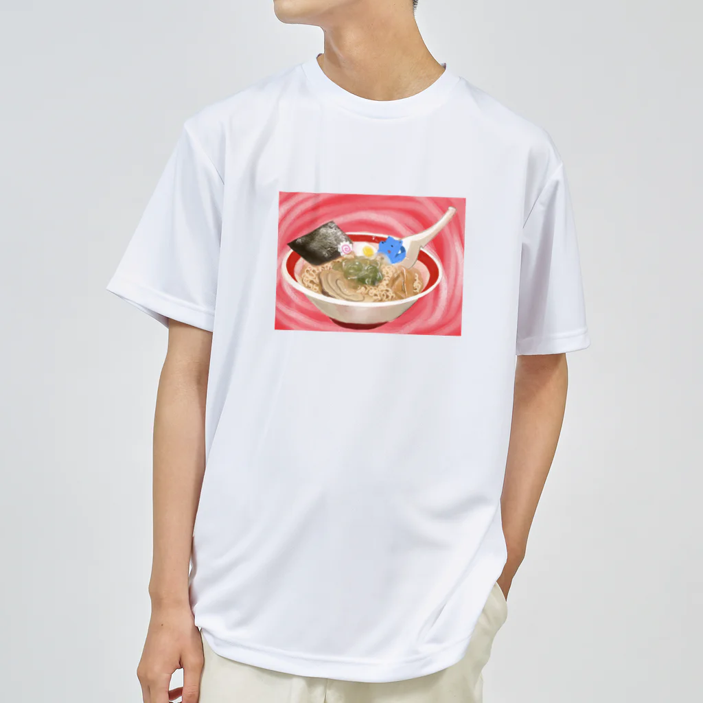 sayayanのラーメンどっぷりくん ドライTシャツ