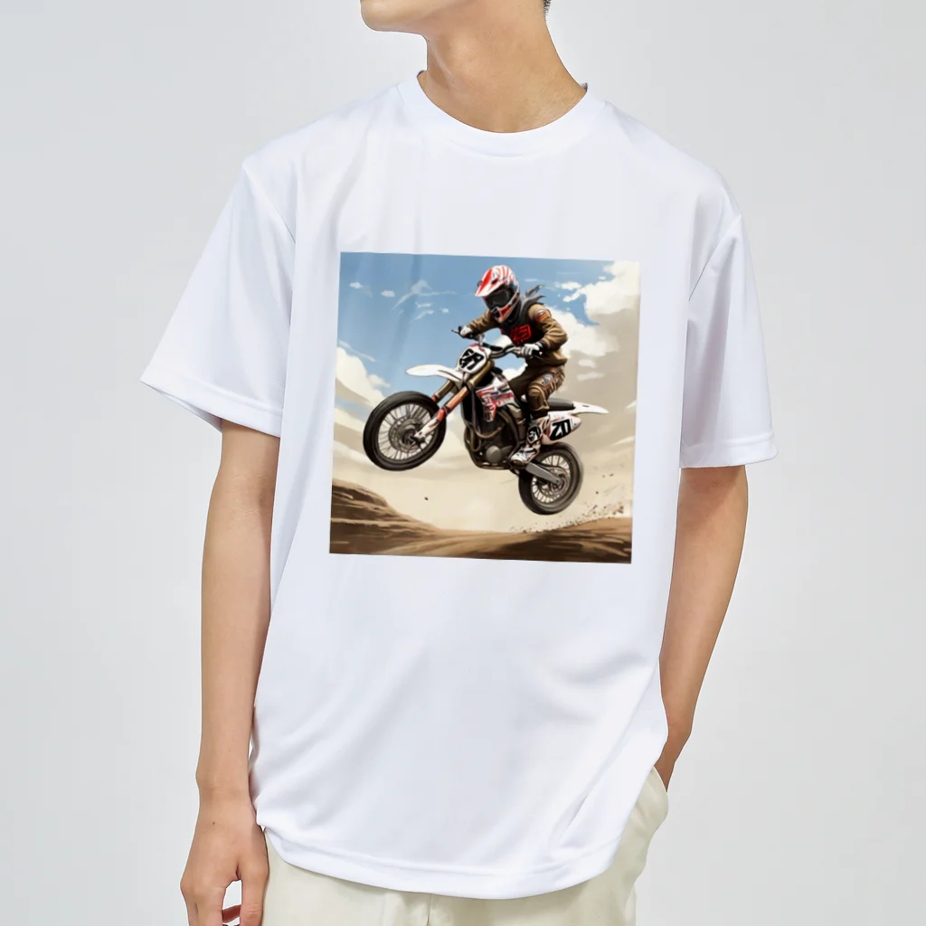 Bikers' Galleryのモトクロス ジャンプシーン アート オフロード バイク Dry T-Shirt