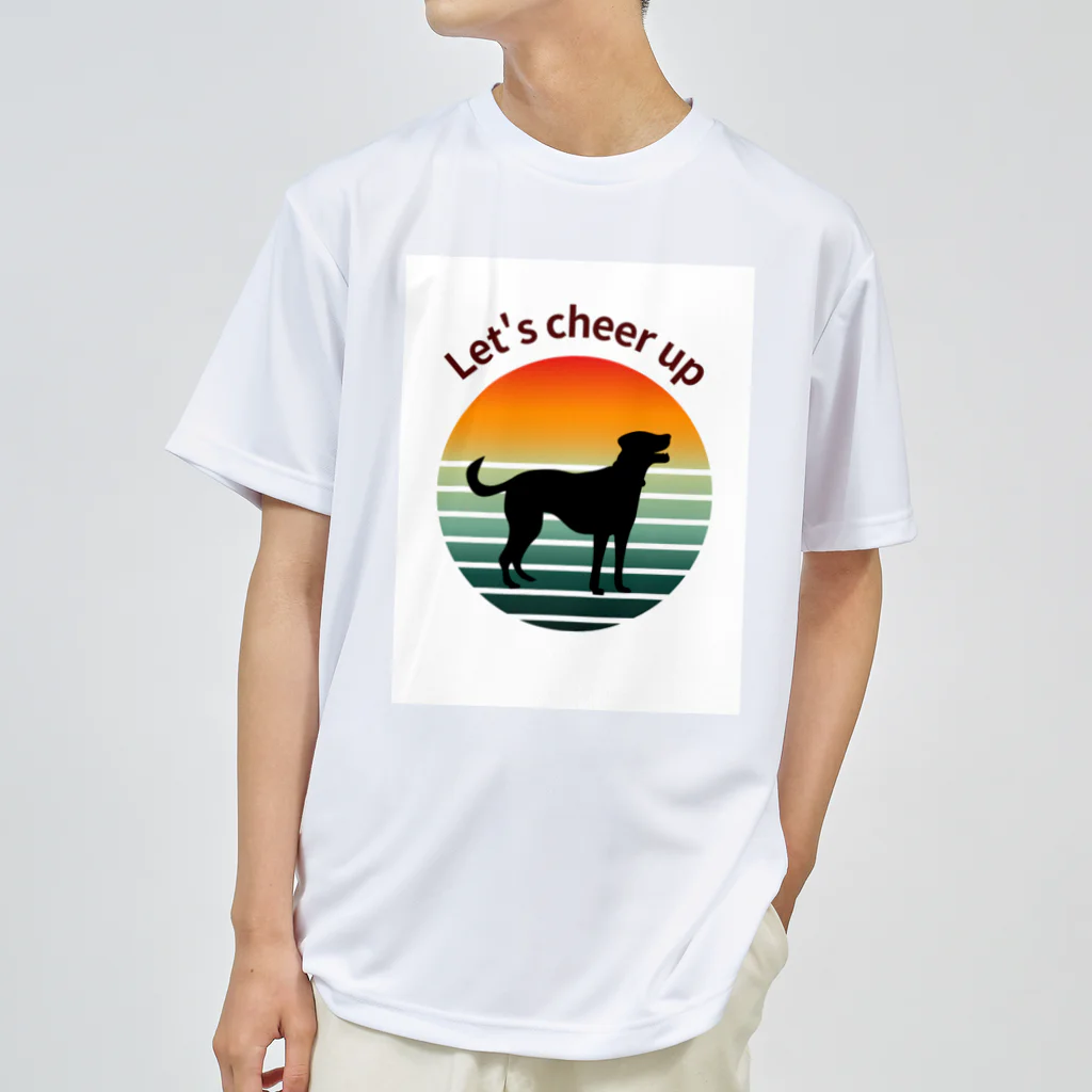 BIGSALEの犬のシルエットプリント ドライTシャツ