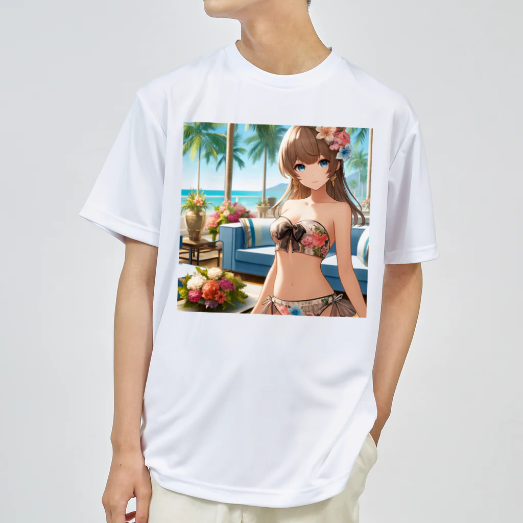 かるるんショップの海と南国と水着と　夏休み ドライTシャツ