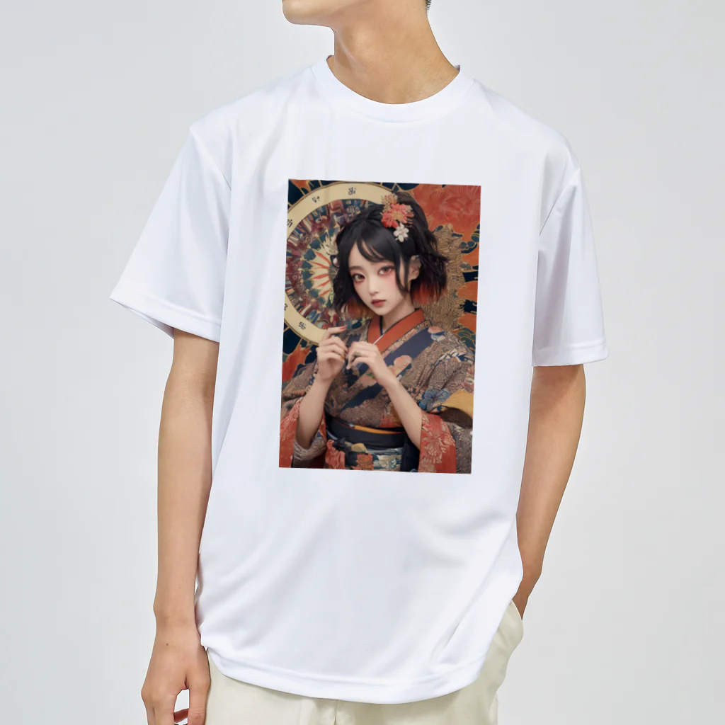 Omaniの浮世絵風美女 ドライTシャツ