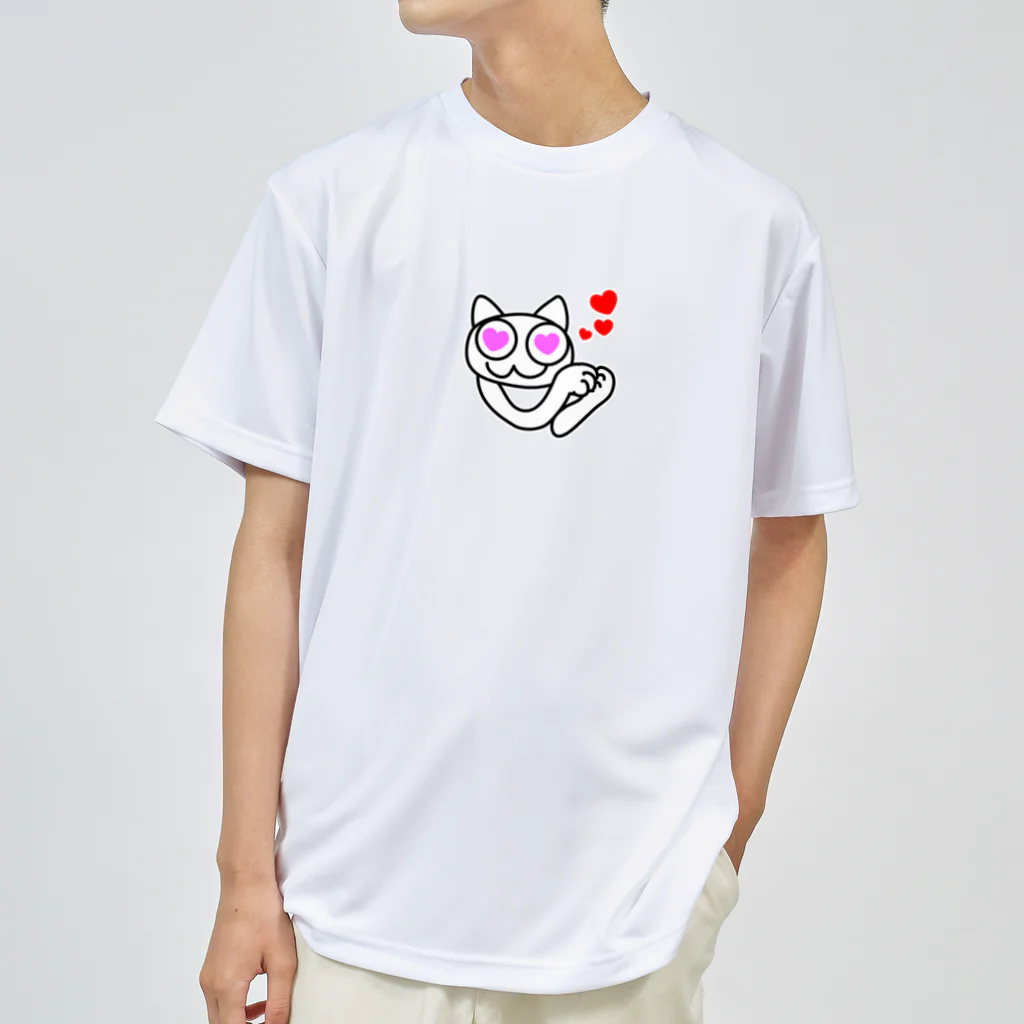 猫とカエルのらくがき帳の推しに夢中ねこ ドライTシャツ