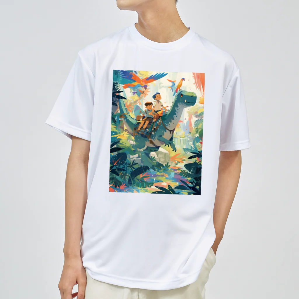 AQUAMETAVERSEの恐竜とジヤングル探検　なでしこ1478 ドライTシャツ