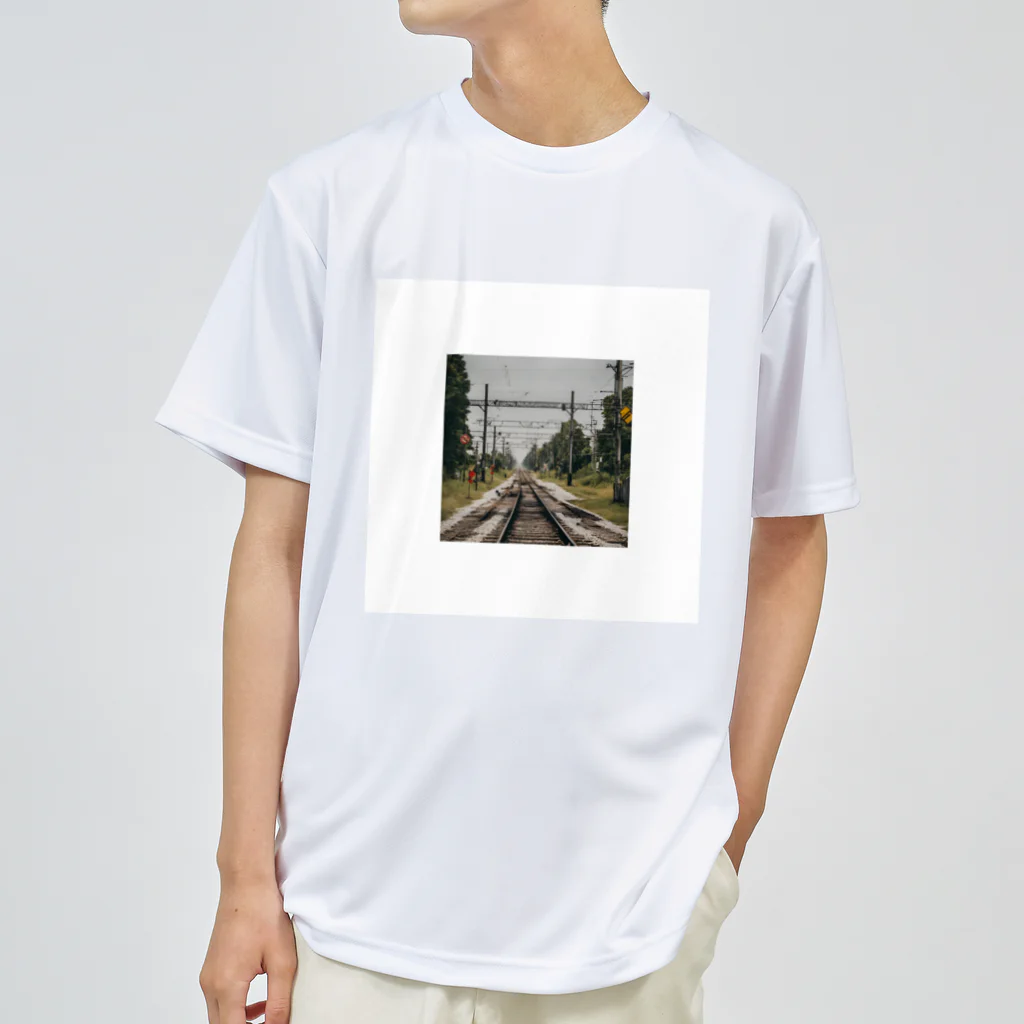 atoyuki_SHOPの鉄道レールデザイン ドライTシャツ