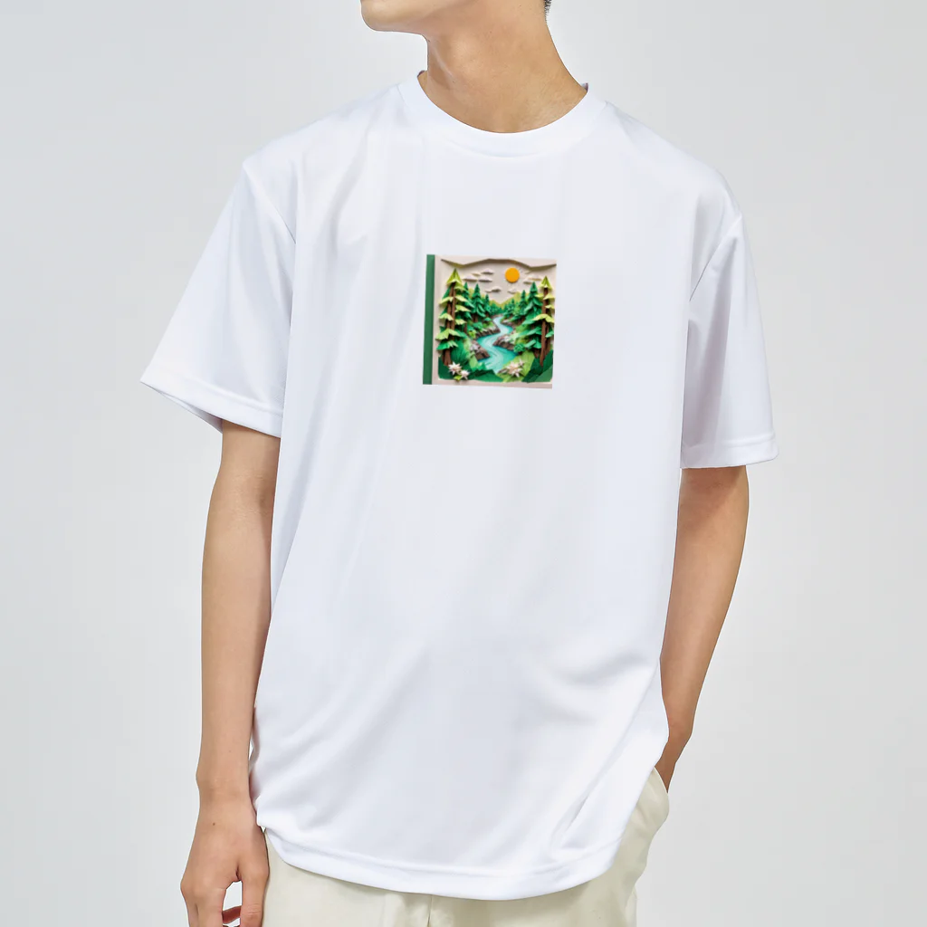 hitayakiの折り紙アート　森林 ドライTシャツ