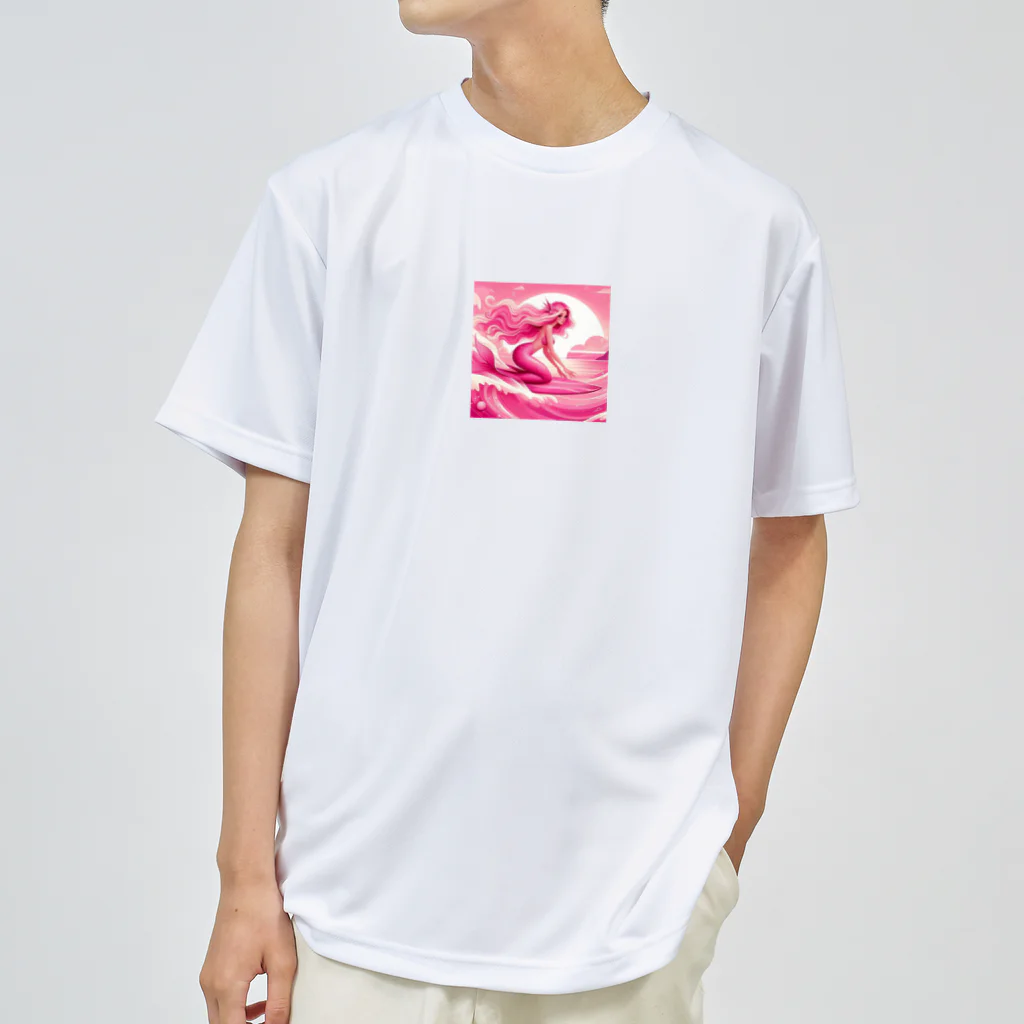 pinkgalmermaidのピンク　マーメイド　サーフィン Dry T-Shirt