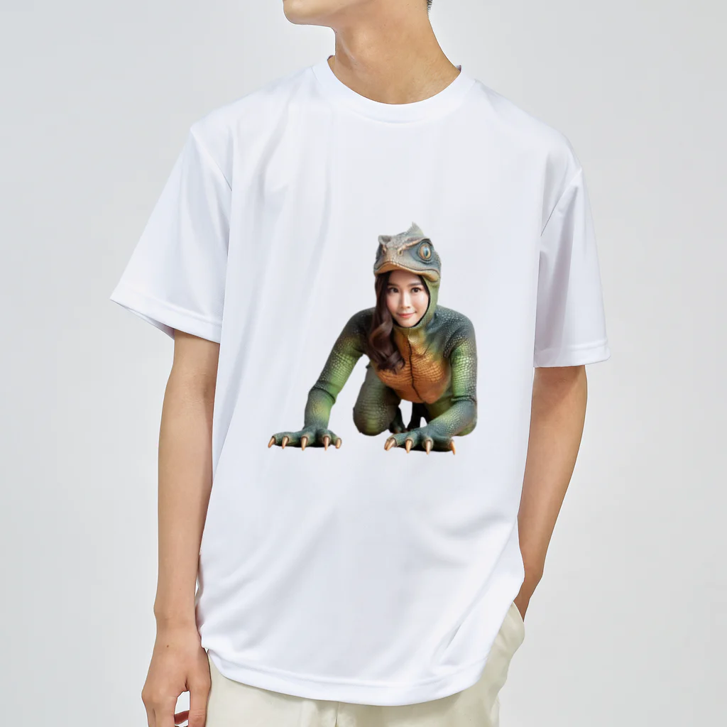 reptilesの怪人トカゲ女 ドライTシャツ