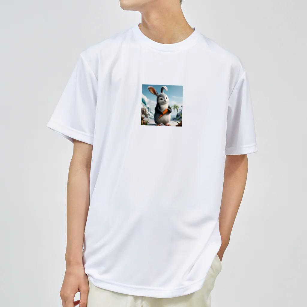 usagimajyoのペンギンとウサギの子供 Dry T-Shirt