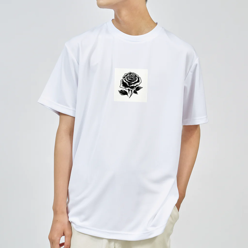 CHRON SHIROの黒い花3 ドライTシャツ