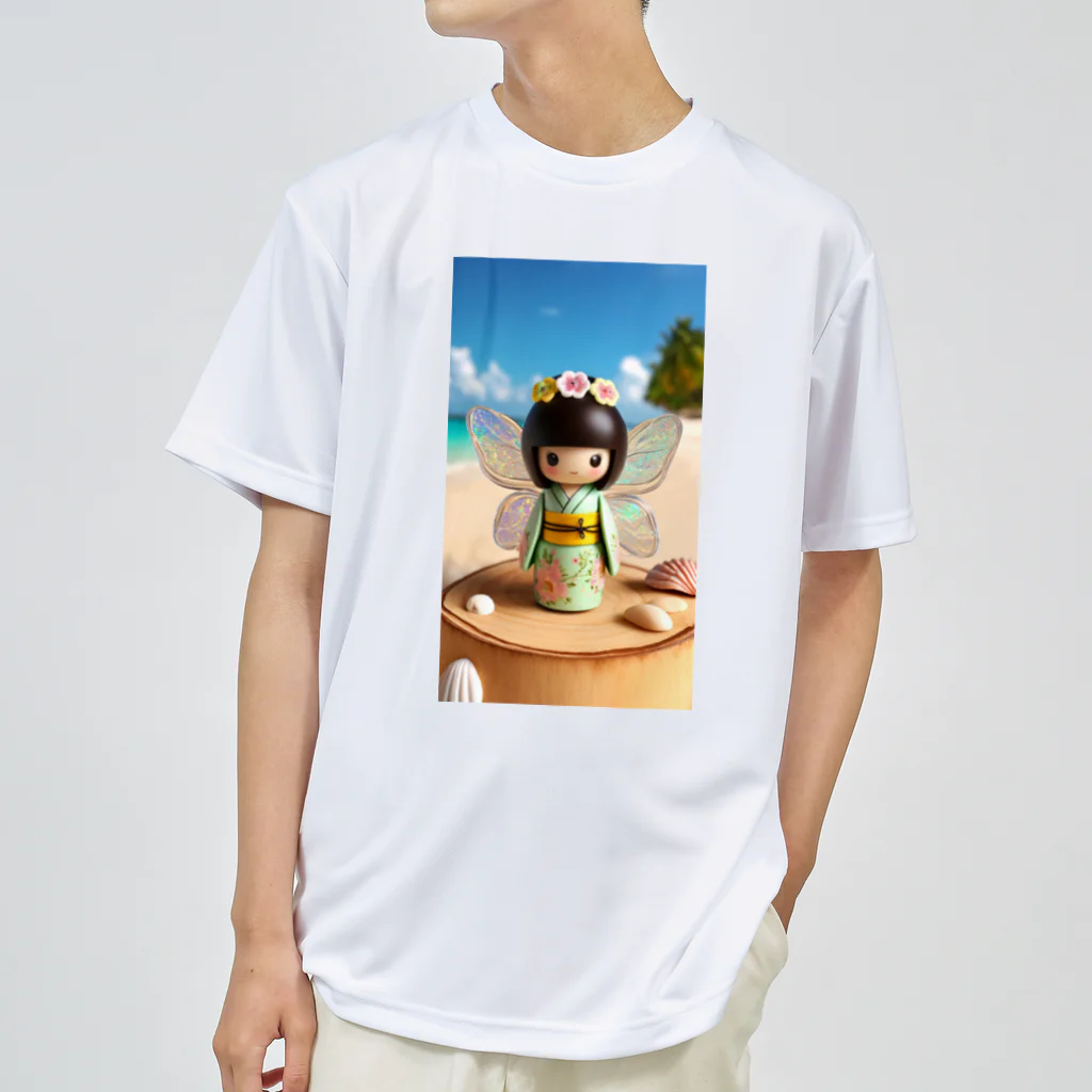 ぷぷオレンジの海の妖精こけしちゃん ドライTシャツ