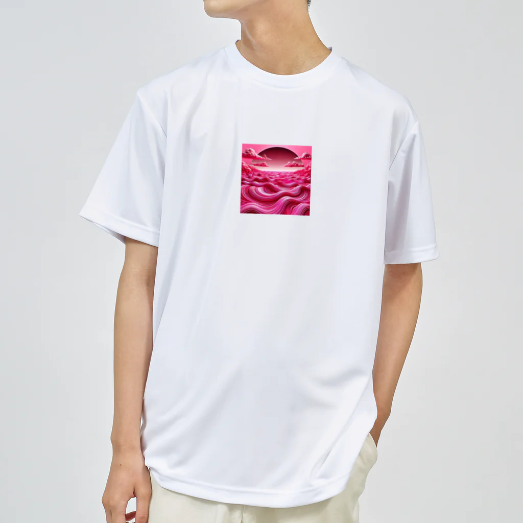 海の幸のホットピンクの海 Dry T-Shirt