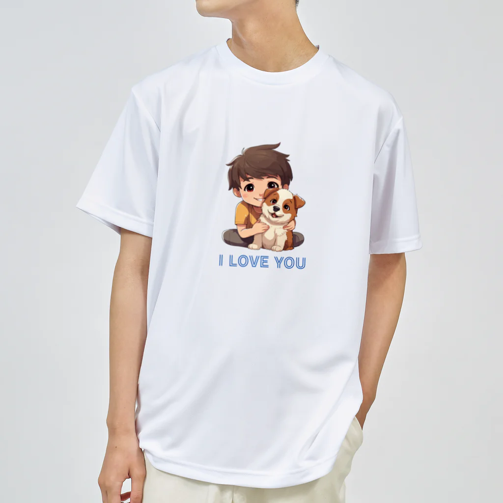 AwagoModeのI LOVE YOU(Dog&Boy) (39) Dry T-Shirt