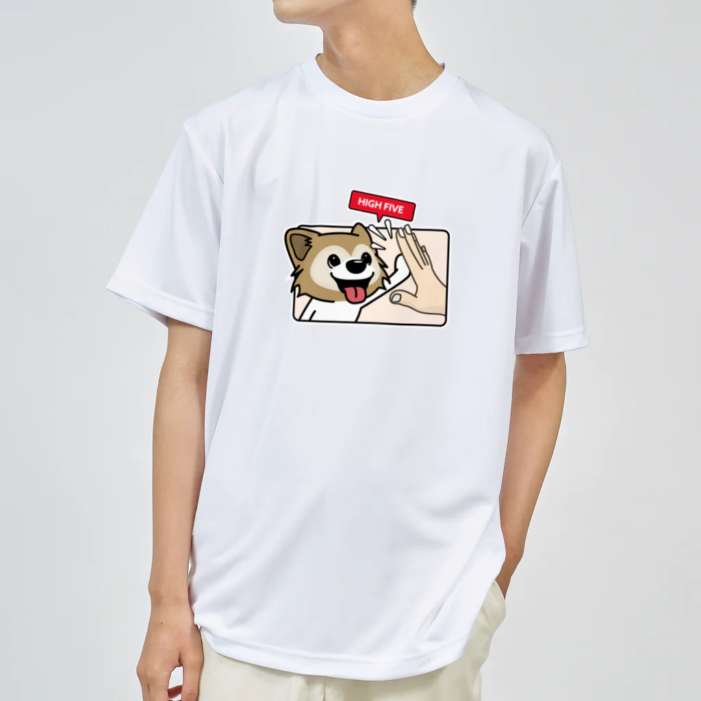 walkiesのハイタッチ！パピヨン Dry T-Shirt