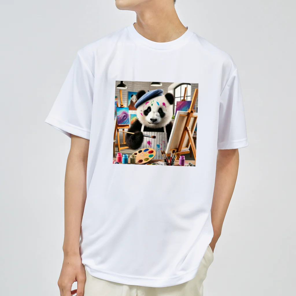 akinyan3128の絵描きのパンダ君 ドライTシャツ