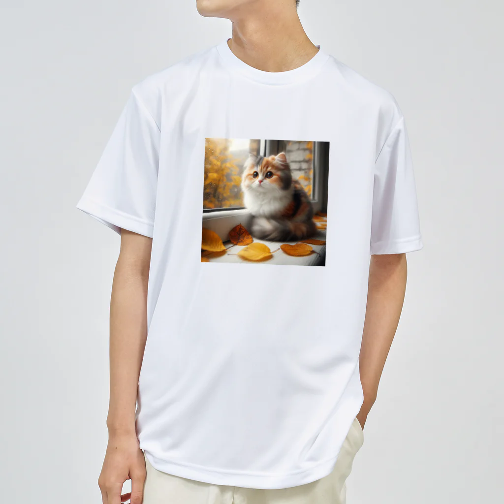 癒しの時間のかわいい三毛猫グッズ ドライTシャツ