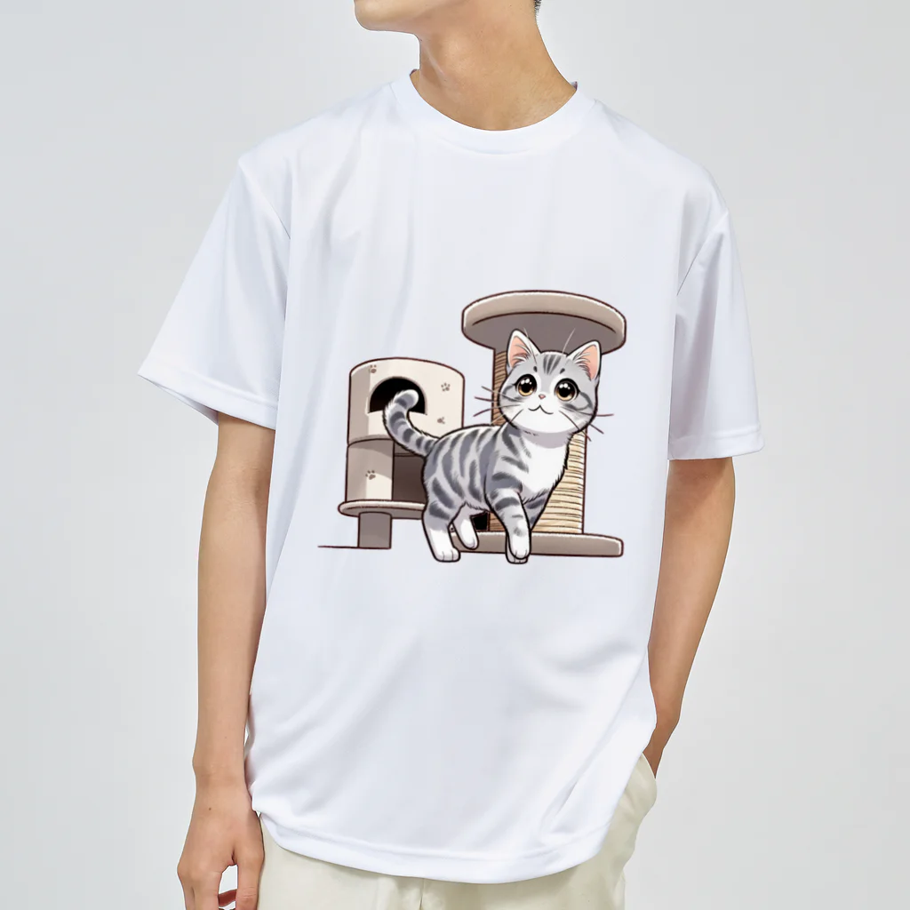 チェリモヤのねこタワー の 猫 ドライTシャツ