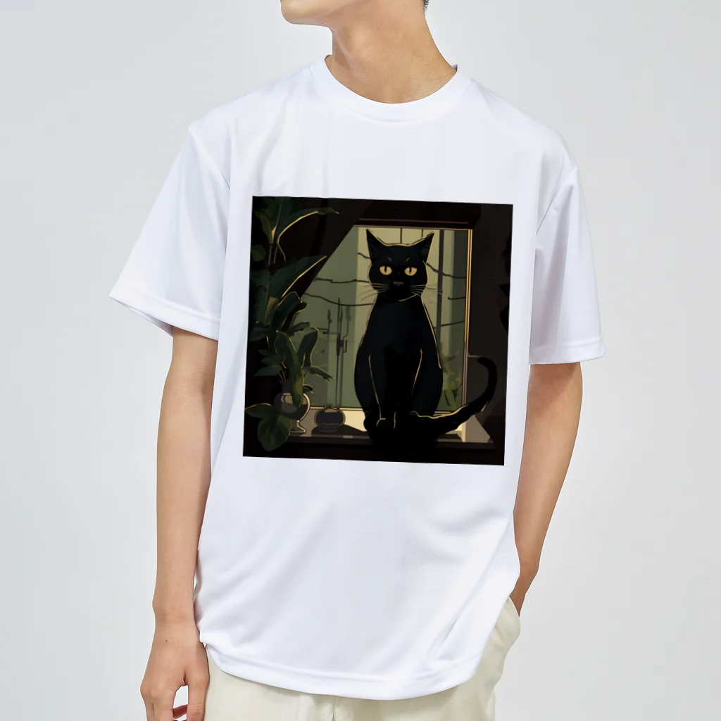 8890の黒猫 ドライTシャツ