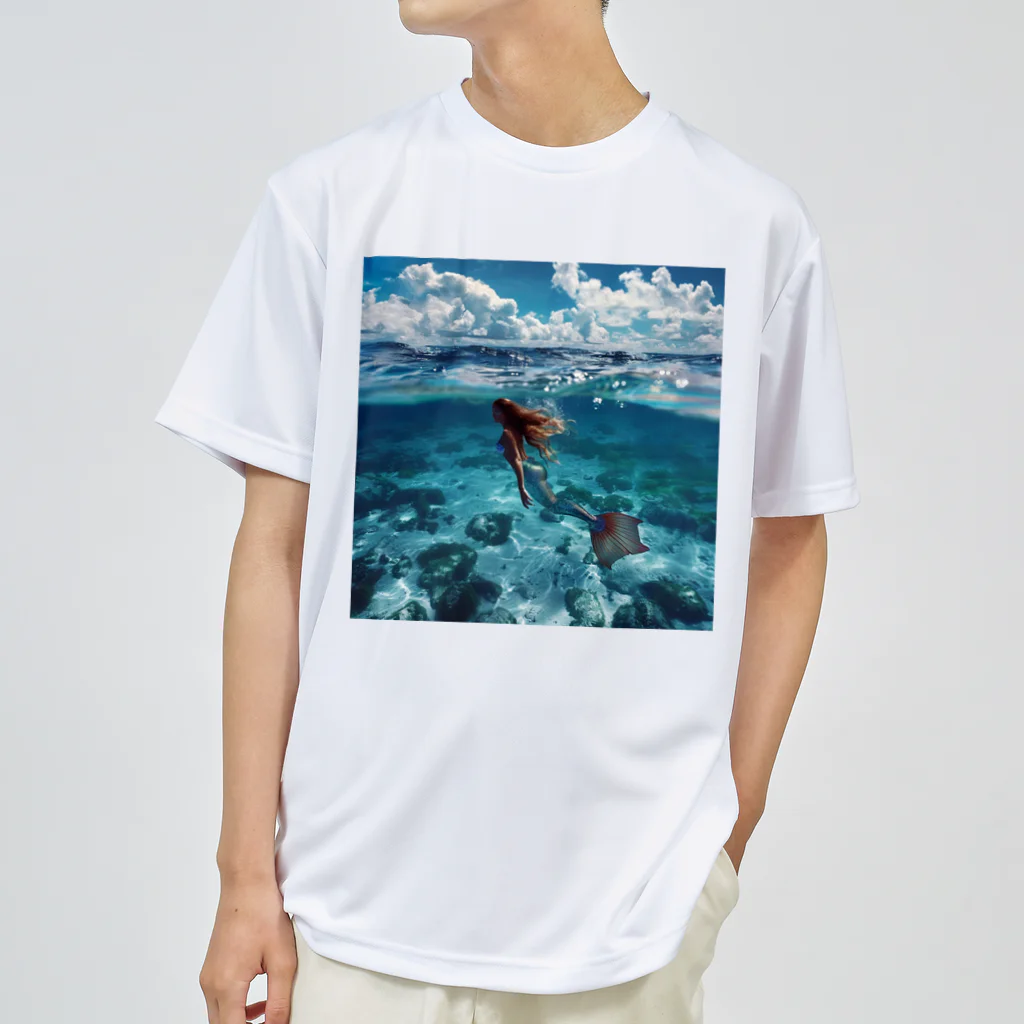 AQUAMETAVERSEのモルジブの大海原で人魚が泳いでいますsanae2074 Dry T-Shirt