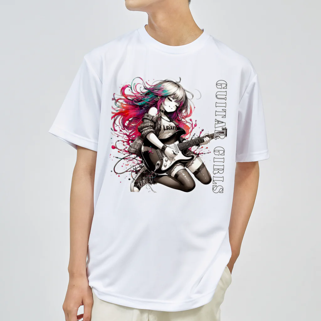 PALA's SHOP　cool、シュール、古風、和風、のGUITAR GIRLS 2 ドライTシャツ