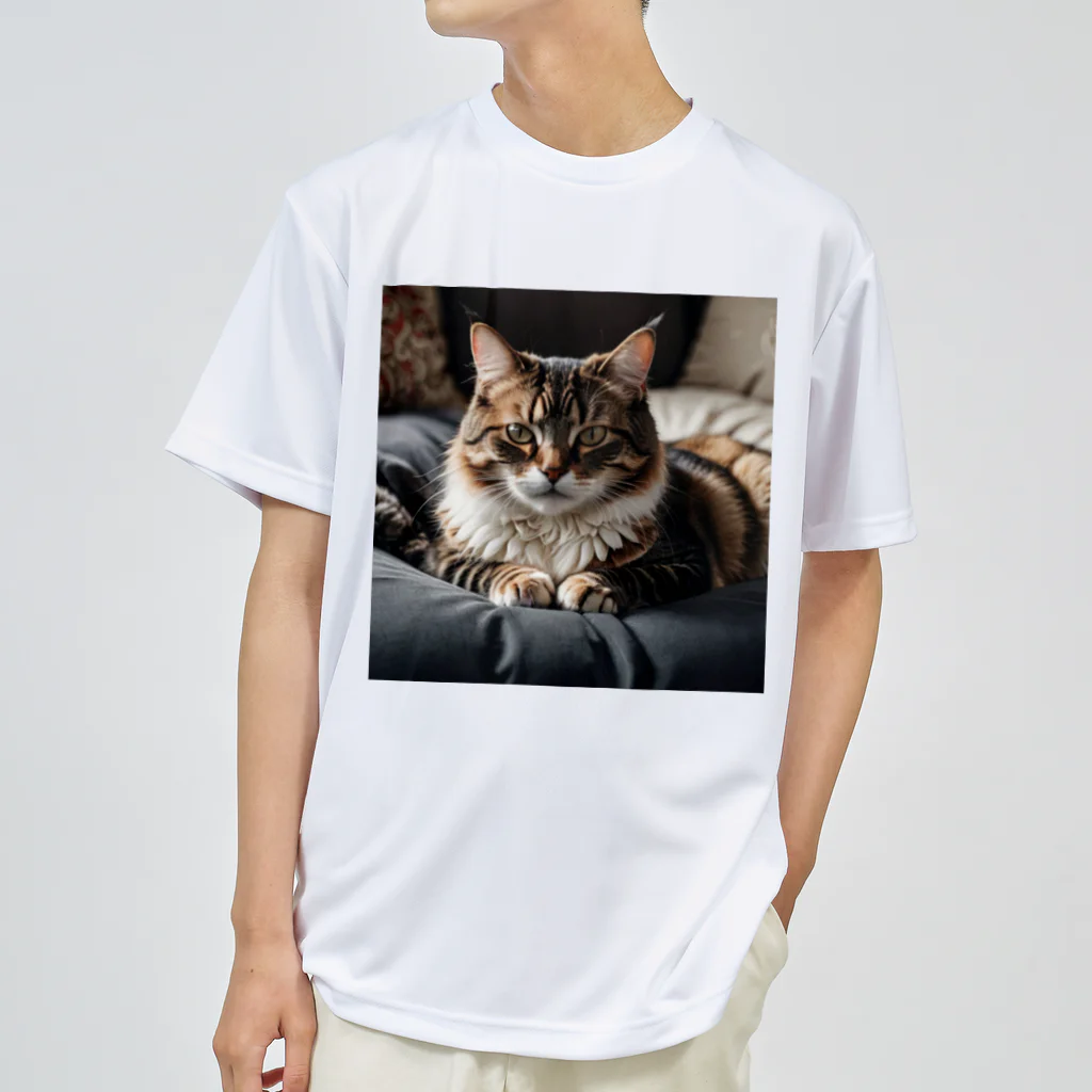 zigerparkのクッションと猫 ドライTシャツ