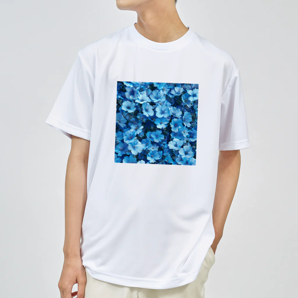 オンラインショップイエローリーフの水色小さな花 Dry T-Shirt