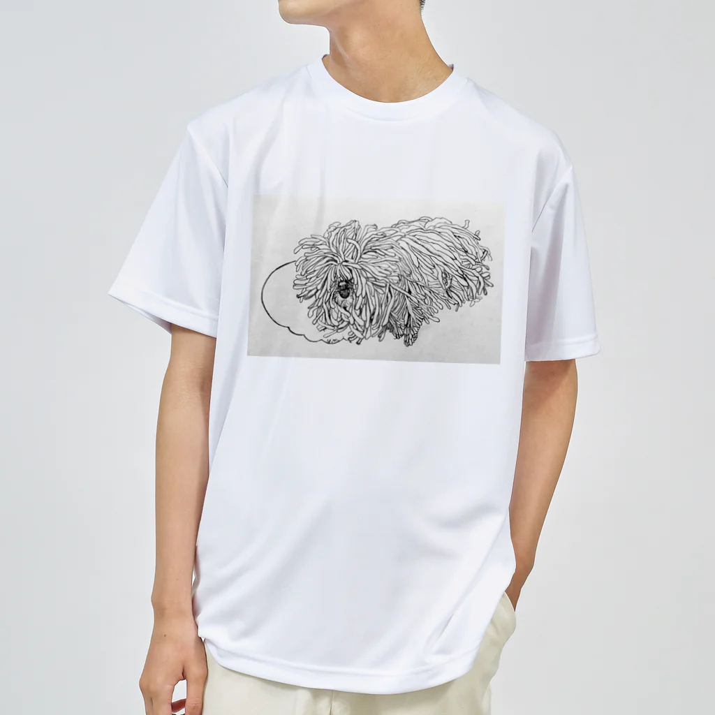 光平洋子のかしこいプーリー犬が転がる。 puli illustration  Dry T-Shirt