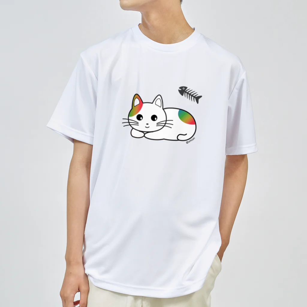 POPWORK (ポップワーク)の詩愛（しおん）猫コラボ商品 （レインボー） ドライTシャツ