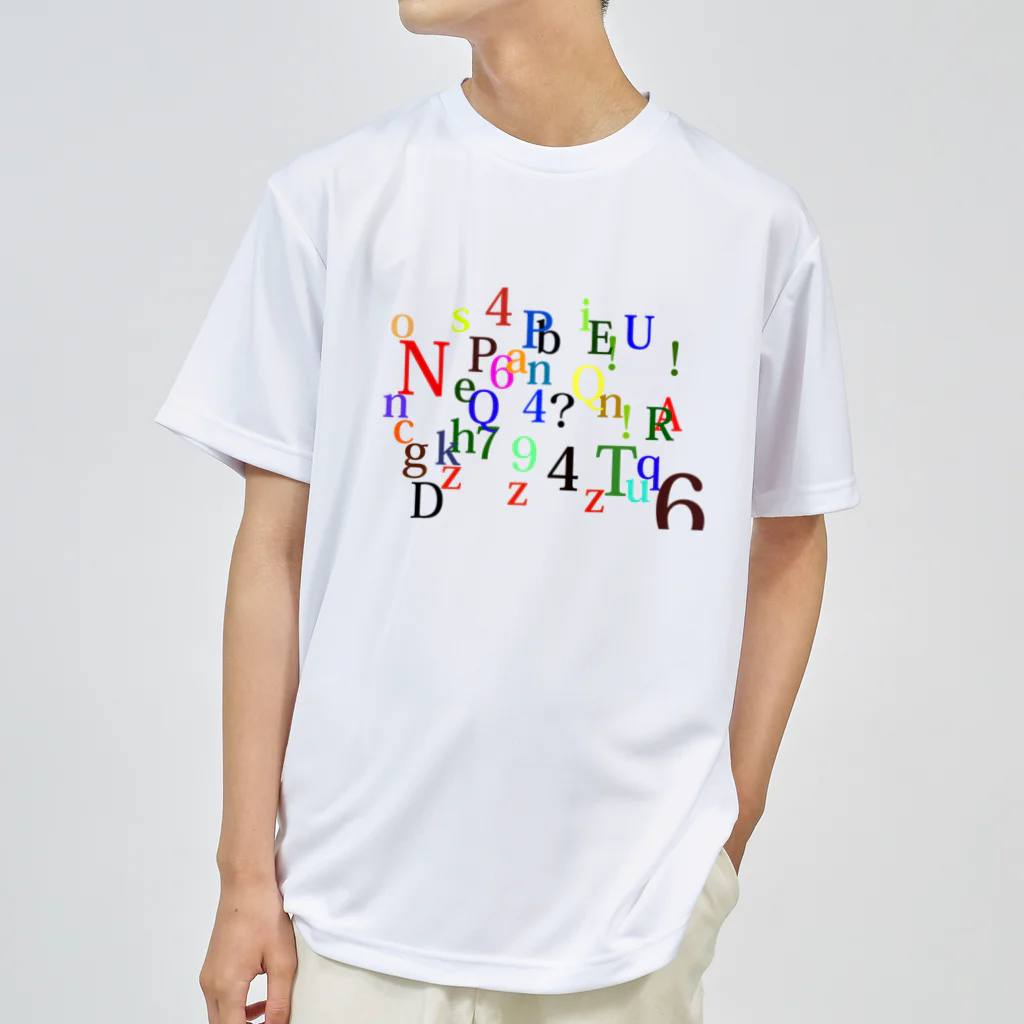 ヒラエイのアルファベットと数字の洪水 Dry T-Shirt