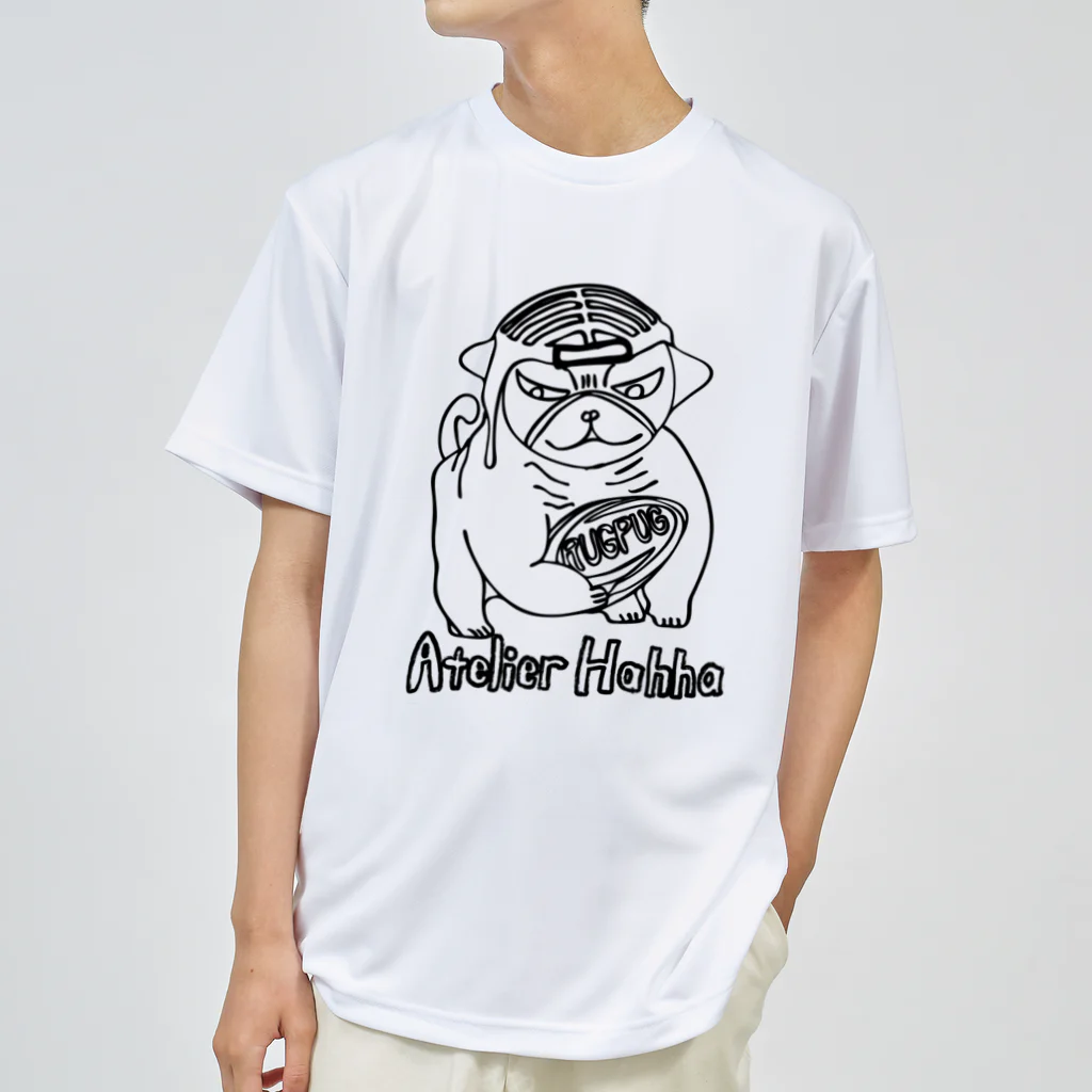 Atelier Hahhaのラグビーパグくん ドライTシャツ